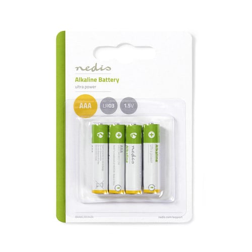 Piles alcalines AAA - Pack de 4 - Pile Nedis - grosbill.com - 1