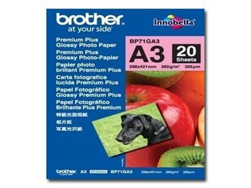 Papier Brillant A3 20f. 260Gr - BP71GA3 - Brother - grosbill.com - 0