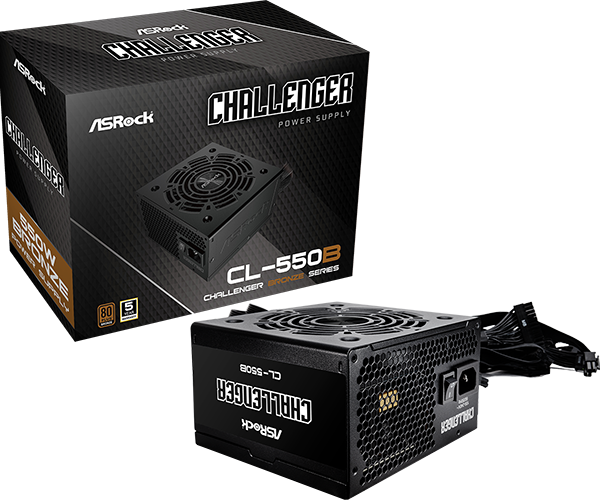 ASRock Challenger CL-550B - 550W - 80+ Bronze - Noir (90-UXC055-BNEAAA) - Achat / Vente Alimentation sur grosbill.com - 0