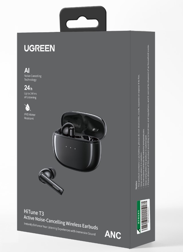 UGREEN Ecouteur HiTune T3/Bluetooth/Ss fil/Noir Stereo - Micro-casque - 1