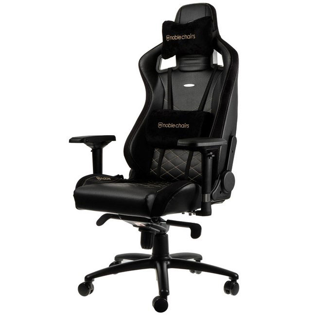 NobleChairs EPIC Series Noir/Or - Siège PC Gamer - grosbill.com - 3