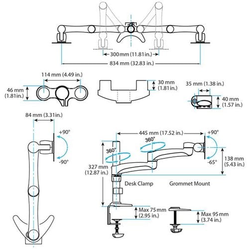 Dual Monitor Arm - Achat / Vente sur grosbill.com - 6