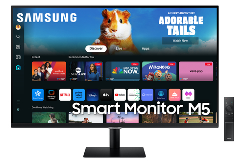 image produit Samsung Smart Monitor M5 - 27" FHD 60Hz Wifi/BT Smart Hub Télécommande Grosbill