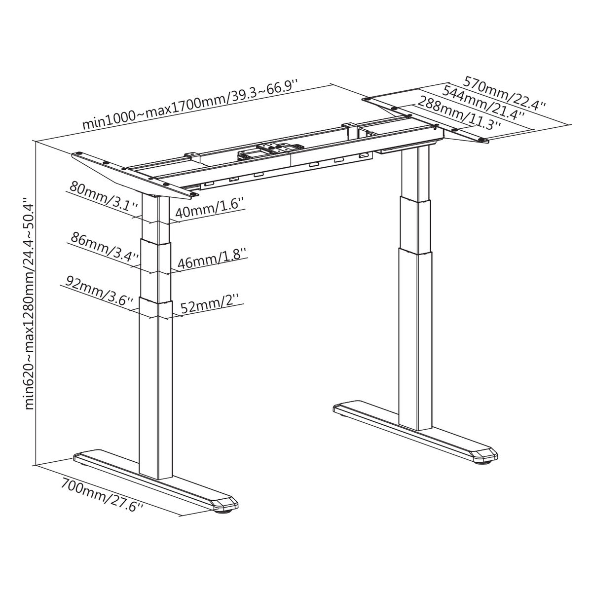 Kimex International Motorisé assis-debout plateau blanc/Pied gris 120x75cm - 150-2412K2  (150-2412K2) - Achat / Vente Bureau sur grosbill.com - 2