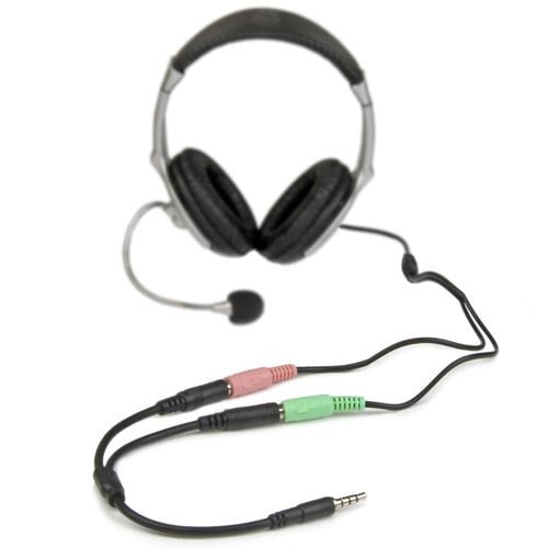 Headset adapter with headphone/mic plugs - Achat / Vente sur grosbill.com - 3