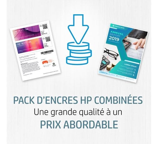 - Noir, Cyan, Magenta, Jaune - 6ZC73AE pour imprimante  HP - 3