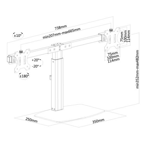 NewStar Flat Screen Desk Mount stand - Achat / Vente sur grosbill.com - 2