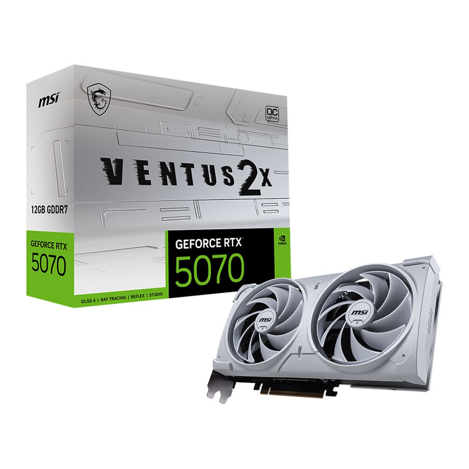 MSI GeForce RTX 5070 12G VENTUS 2X OC WHITE - Carte graphique MSI - 0