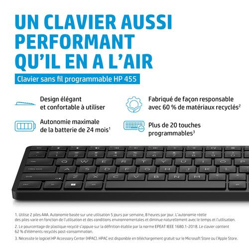 HP 455 Progmable WL KBD FR - Achat / Vente sur grosbill.com - 7