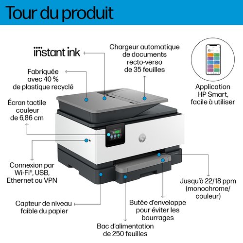 HP OFFICEJET PRO 9122E AIO - Achat / Vente sur grosbill.com - 19