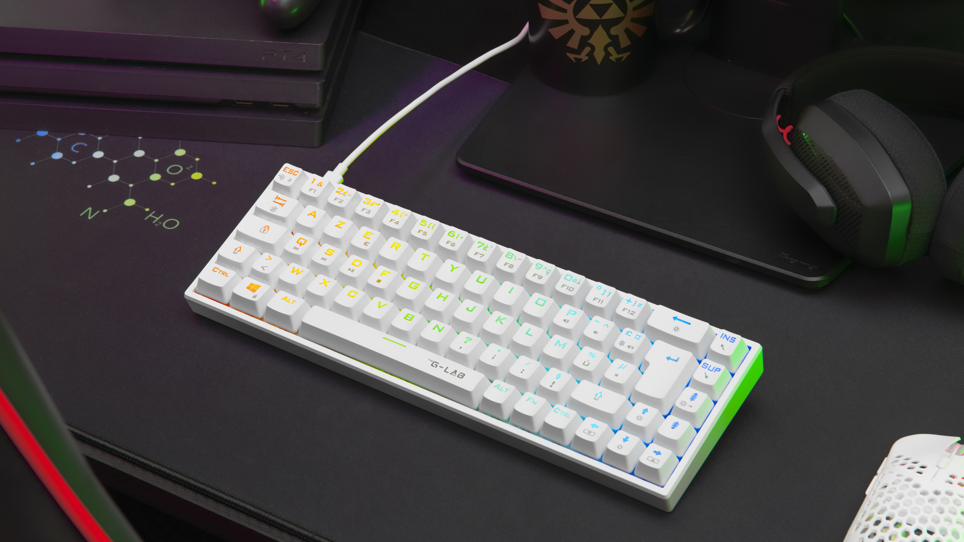 The G-LAB Keyz Titanium 65% RGB/Filaire/Blanc - Clavier PC - 5