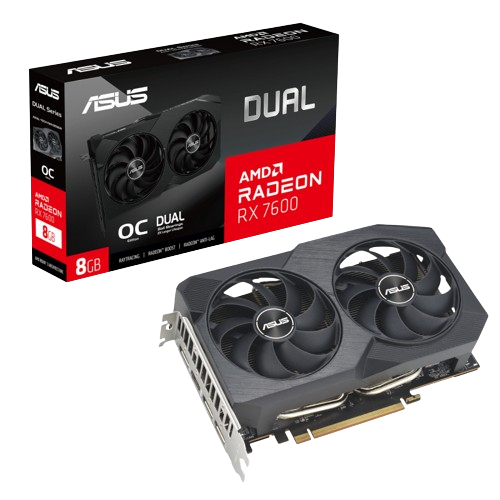 Asus DUAL-RX7600-O8G-V2  - Carte graphique Asus - grosbill.com - 0