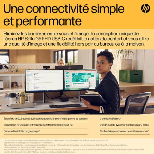 HP E24u G5 USB-C FHD Monitor - Achat / Vente sur grosbill.com - 5