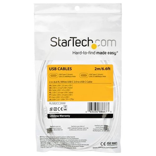 Cable - White USB C Cable 2m - Achat / Vente sur grosbill.com - 4