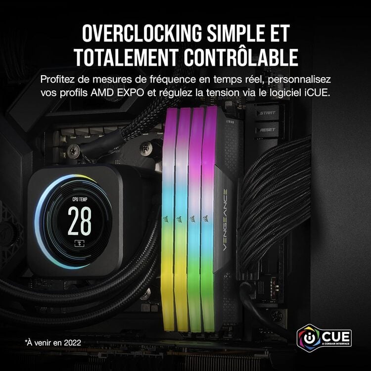 Corsair Vengeance RGB 32Go (2x16Go) DDR5 6000MHz - Mémoire PC Corsair sur grosbill.com - 4