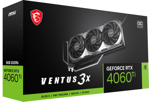 image produit MSI GeForce RTX 4060 Ti VENTUS 3X E 8G OC Grosbill