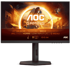 Ecran PC AOC 27G4X - 27" FHD 180Hz IPS 0.5ms HDR Pivot G-Sync Compatible Adaptive Sync Grosbill