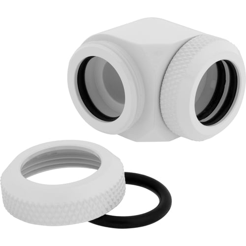 Corsair Fittings 90° Hydro X XF Hardline - 14mm Blanc (x2) - Watercooling - 2