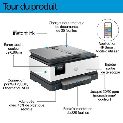 OFFICEJET PRO 8132E AIO LIGHT - Achat / Vente sur grosbill.com - 14