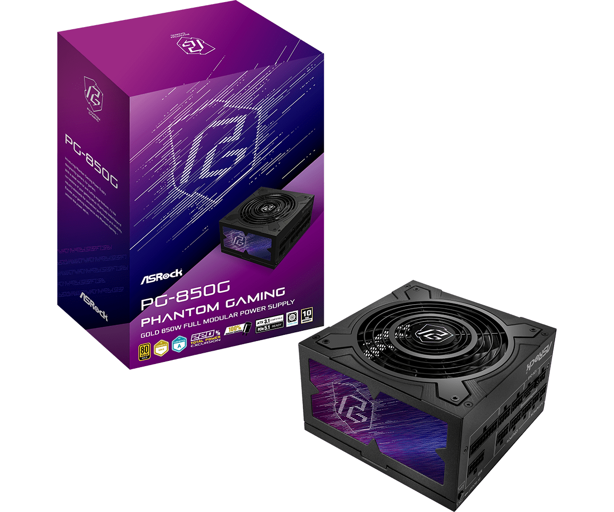 ASRock Phantom Gaming PG-850G - 850W - 80+ Gold - Noir (90-UXP085-GFEAAB) - Achat / Vente Alimentation sur grosbill.com - 0