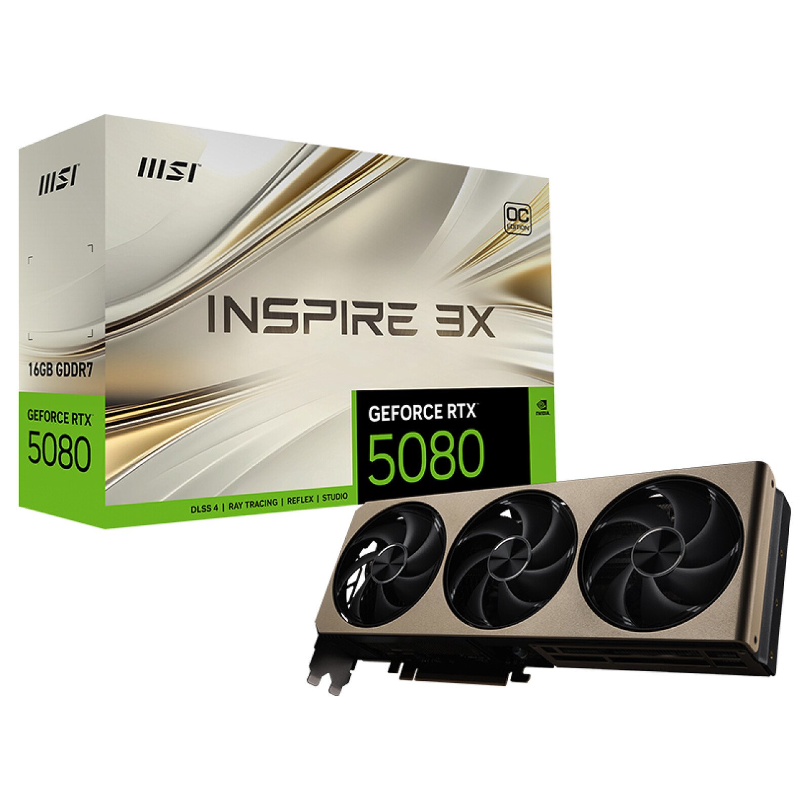 MSI GeForce RTX 5080 16G INSPIRE 3X OC  - Carte graphique MSI - 0