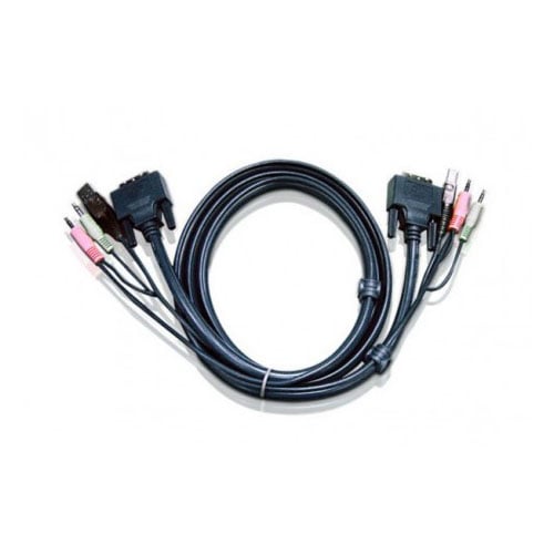 Cordon KVM USB DVI-D Audio - 5m -  Aten - grosbill.com - 0