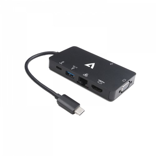 Adaptateur USB-C vers USB 3.0/RJ45/HDMI/VGA - Noir - Achat / Vente sur grosbill.com - 1