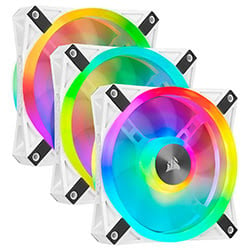 image produit Corsair Kit de trois ventilateurs QL120 RGB Blancs 120mm - CO-9050104-WW Grosbill