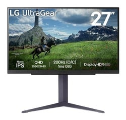 Ecran PC LG UltraGear 27GS85Q-B - 27" QHD 200Hz Nano-IPS 1ms Pivot Compatible G-Sync Grosbill