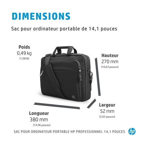 Prof 14.1 Laptop Bag (500S8AA) - Achat / Vente sur grosbill.com - 8