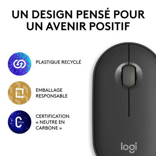 Logitech PEBBLE M350S Graphite - Souris PC Logitech - grosbill.com - 10