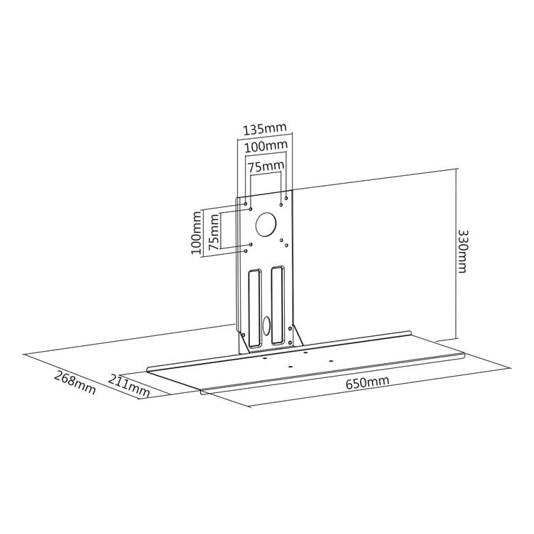 Support clavier compatible VESA 75x75, 100x100 - Accessoire écran - 7