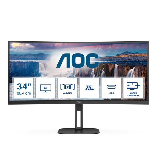 AOC 34"  CU34V5C/BK - Ecran PC AOC - grosbill.com - 0