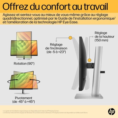 HP E24u G5 USB-C FHD Monitor - Achat / Vente sur grosbill.com - 12