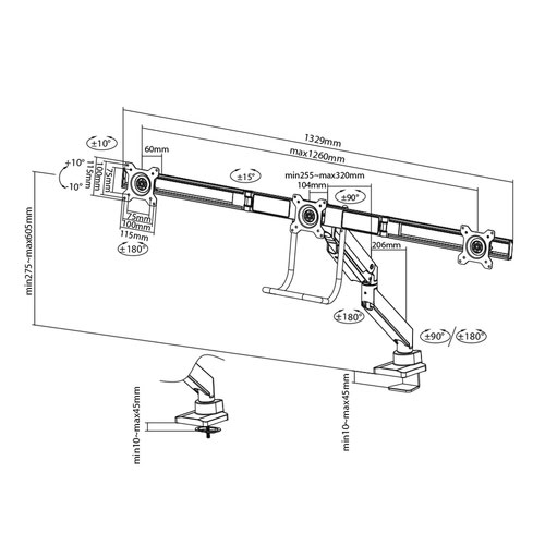 NewStar NeoMounts Flat Screen DeskMount - Achat / Vente sur grosbill.com - 9