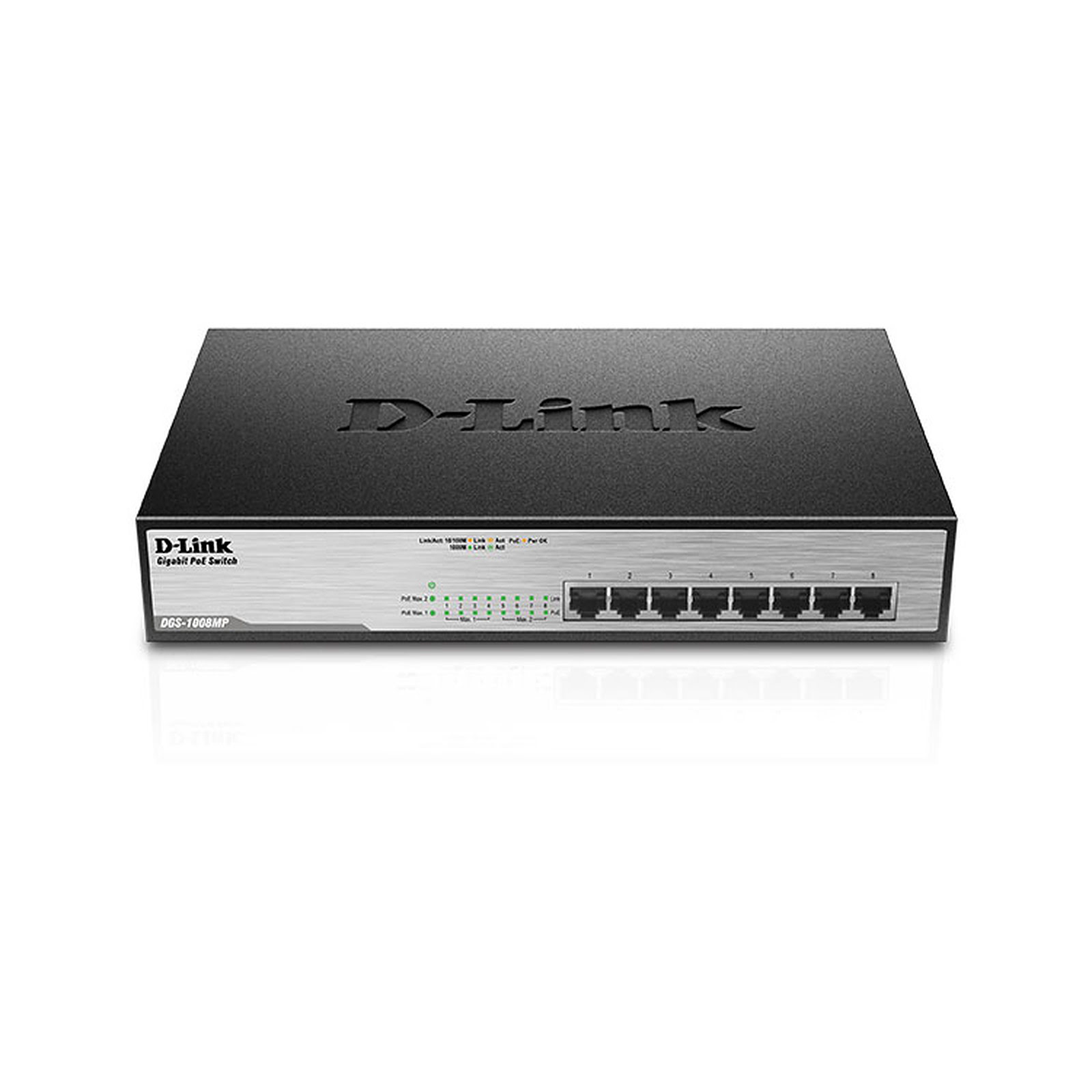 8 ports 10/100/1000 - DGS-1008MP (8 ports POE+) - Achat / Vente sur grosbill.com - 0