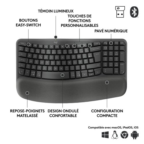 WAVE KEYS FOR BUSINESS-GRAPHITE - Achat / Vente sur grosbill.com - 5