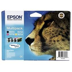 Cartouche Multipack T0715 Noir/C/J/M pour imprimante Jet d'encre Epson - 0