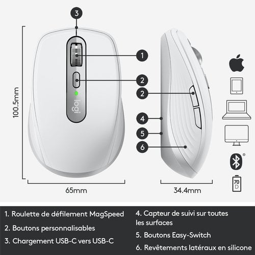 Logitech MX Anywhere 3 for Mac - Souris PC Logitech - grosbill.com - 5