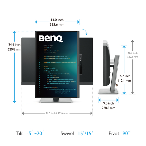 BenQ 24 pouces  9H.LLXLA.TBE - Ecran PC BenQ - grosbill.com - 3