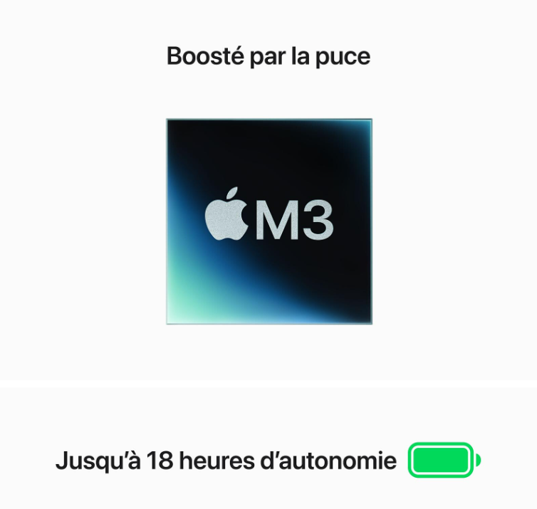 Apple MacBook Air M3 13" Minuit (MC8K4FN/A) - Achat / Vente MacBook sur grosbill.com - 2