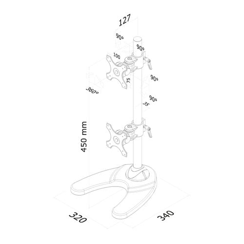 Desk Mount Dual 10-27" Grom BLACK - Achat / Vente sur grosbill.com - 2