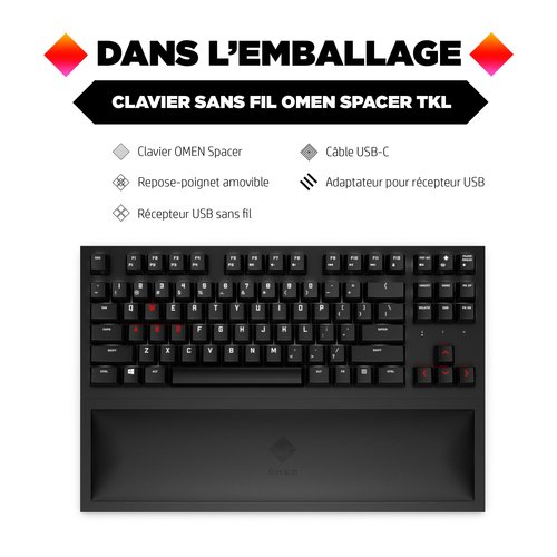 Clavier TKL sans fil OMEN Spacer Noir - Achat / Vente sur grosbill.com - 7