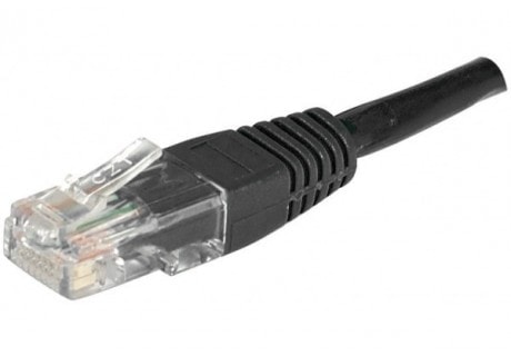 Cordon RJ45 Cat.5e 10m U/UTP Noir - Connectique réseau - 0