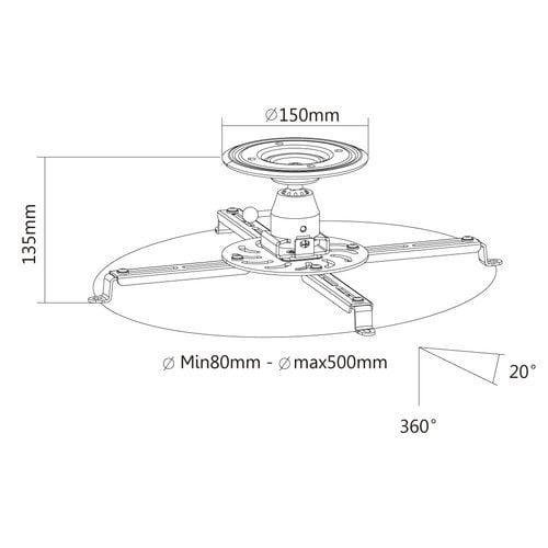 Projector Ceiling Mount Tilt/Swivel BLK - Achat / Vente sur grosbill.com - 7