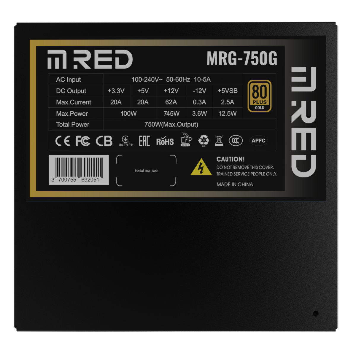 M.RED 80 + GOLD (750W) - Alimentation M.RED - grosbill.com - 5