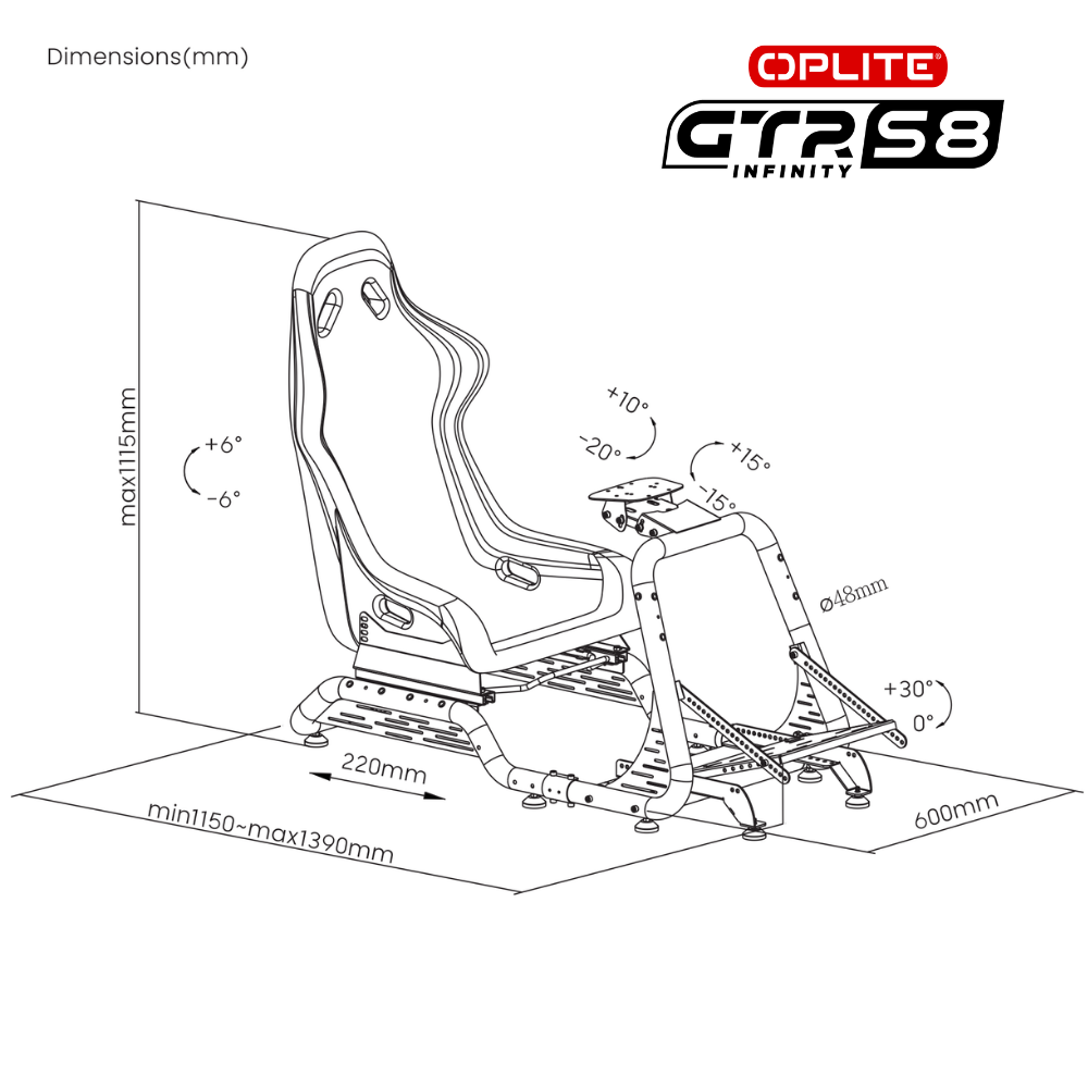 OPLITE GTR S8 Elite Force - Jaune (OP-GTR-EFY(S8)) - Achat / Vente Chassis Simracing sur grosbill.com - 6