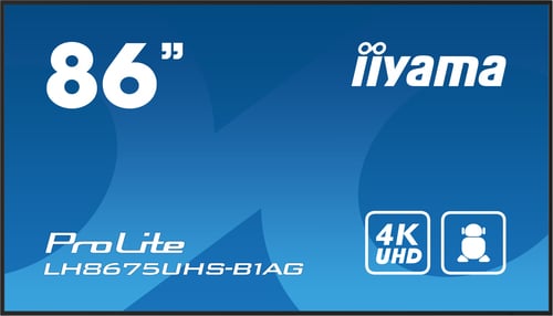 Iiyama LH8675UHS-B1AG - 85" 4K/IPS/Android/RJ45/WiFi (LH8675UHS-B1AG) - Achat / Vente Affichage dynamique sur grosbill.com - 2