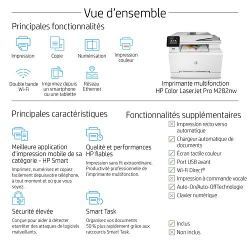  Color LaserJet Pro MFP M282nw (7KW72A#B19) - Achat / Vente sur grosbill.com - 11