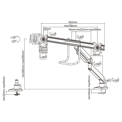 NewStar NeoMounts Flat Screen Desk mount - Achat / Vente sur grosbill.com - 12